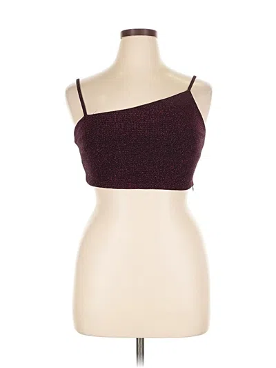 Pre-owned Lulus Sleeveless Top Burgundy One Shoulder Neckline Tops