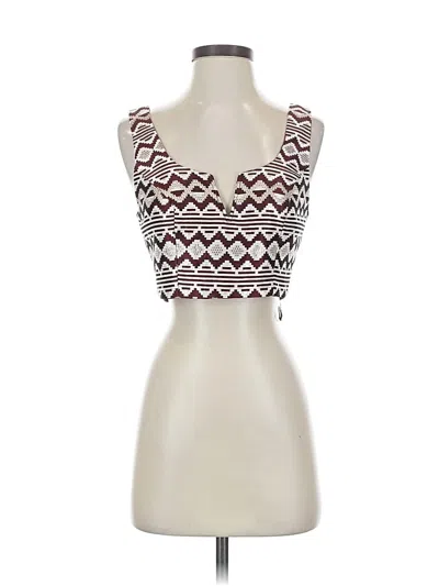 Pre-owned Lulus Sleeveless Top Burgundy Sweetheart Neckline Tops