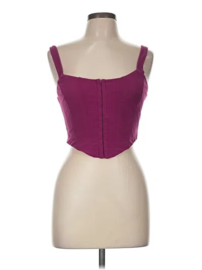 Pre-owned Lulus Sleeveless Top Burgundy Sweetheart Neckline Tops