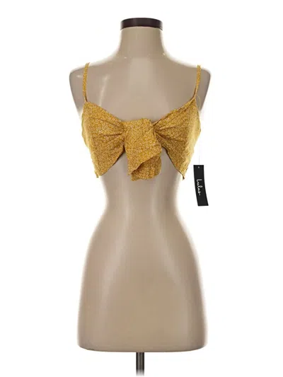 Lulus Sleeveless Top Gold Square Neckline Tops