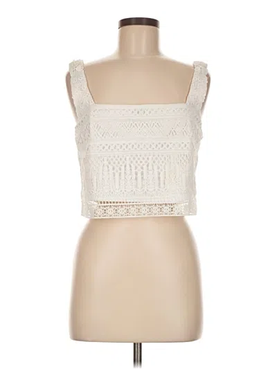 Pre-owned Lulus Sleeveless Top Ivory Square Neckline Tops In White