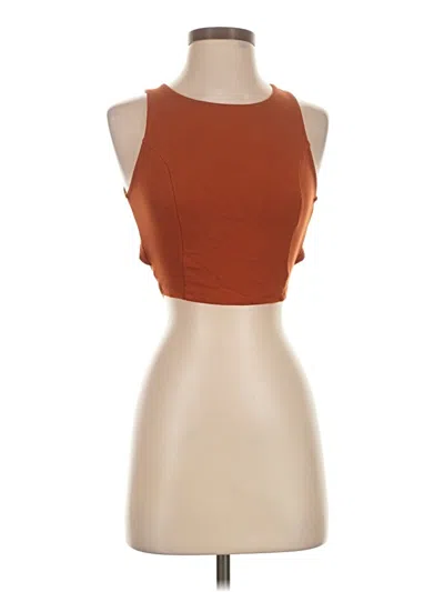 Pre-owned Lulus Sleeveless Top Orange Halter Neckline Tops