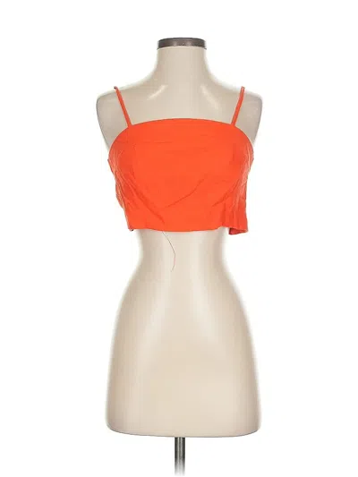 Pre-owned Lulus Sleeveless Top Orange Strapless Neckline Tops