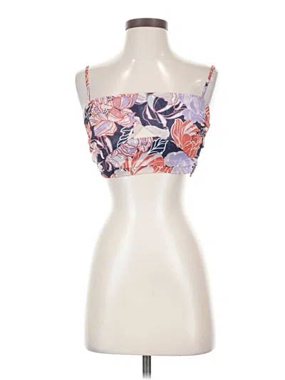 Pre-owned Lulus Sleeveless Top Pink Floral Pattern Sweetheart Neckline Tops