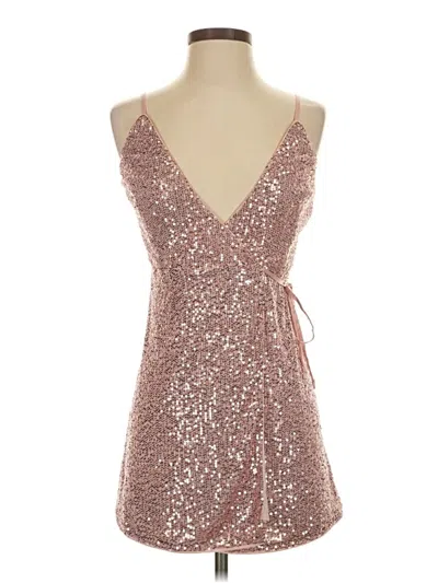 Pre-owned Lulus Sleeveless Top Pink Plunge Neckline Tops