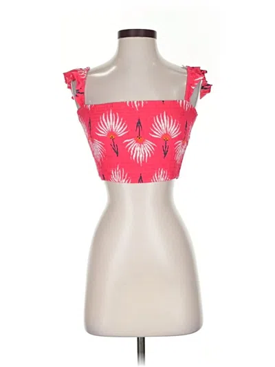 Pre-owned Lulus Sleeveless Top Pink Strapless Neckline Tops