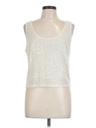 Pre-owned Lulus Sleeveless Top Silver Scoop Neck Tops