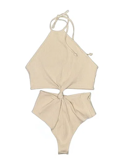 Pre-owned Lulus Sleeveless Top Tan Halter Neckline Tops In Brown