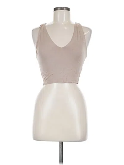 Pre-owned Lulus Sleeveless Top Tan Halter Neckline Tops In Brown