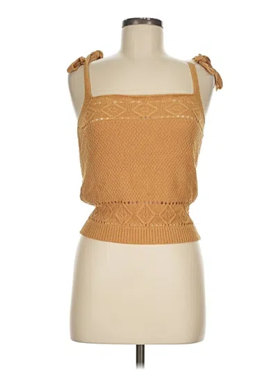 Pre-owned Lulus Sleeveless Top Tan Square Neckline Tops