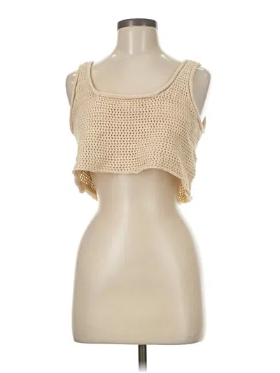 Pre-owned Lulus Sleeveless Top Tan Sweetheart Neckline Tops In Brown