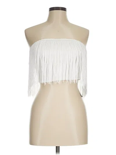 Pre-owned Lulus Sleeveless Top White Strapless Neckline Tops