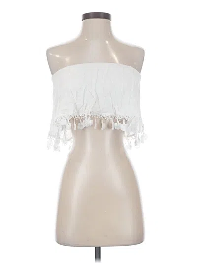Pre-owned Lulus Sleeveless Top White Strapless Neckline Tops