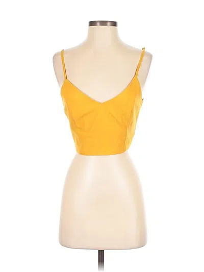 Lulus Sleeveless Top Yellow Sweetheart Neckline Tops