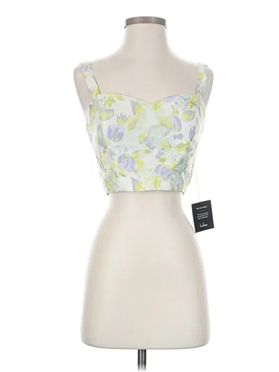 Lulus Sleeveless Top Yellow Sweetheart Neckline Tops In White