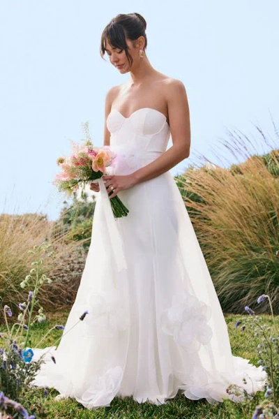 Lulus Somerie Ivory Strapless Organza Overlay Maxi Dress