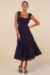 Lulus Sophisticated Charisma Purple Blue Tie-strap A-line Midi Dress In Purple