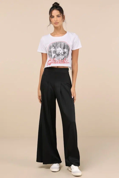 Lulus Sophisticated Inspiration Black High-rise Wide-leg Trousers