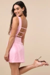Lulus Sophisticated Selection Pink Sleeveless Backless Mini Dress In Pink