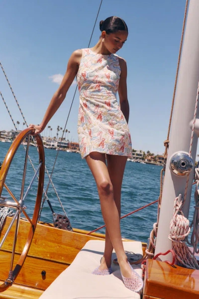 Lulus Sorrento White Multi Embroidered Tie-back Mini Dress