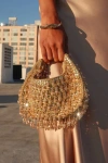 Lulus Sparkling Agenda Gold Beaded Clutch In Gold