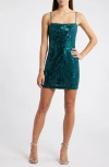 Lulus Sparkling Magic Emerald Green Sequin Lace-up Mini Dress In Shiny Emerald/emerald