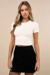 Lulus Splendid Mood Black Velvet High Rise Mini Skirt In Black