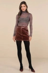 Lulus Splendid Mood Mauve Velvet High Rise Mini Skirt In Mauve