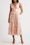 Lulus Stella Floral Organza Midi Dress