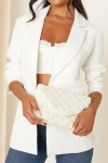 Lulus Stolen Your Heart Ivory Beaded Pearl Clutch In Ivory