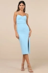 Lulus Stun And Done Light Blue Sleeveless Bodycon Midi Dress In Light Blue
