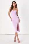 Lulus Stun And Done Lilac Sleeveless Bodycon Midi Dress In Lilac