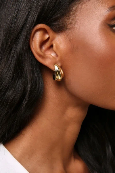Lulus Stylish Pose Gold Chunky Hoop Earrings