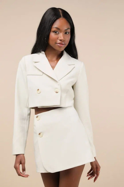 Lulus Suit 'em Up Beige High-waisted Skort