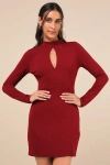 Lulus Sultry Favorite Dark Red Backless Mini Dress In Dark Red