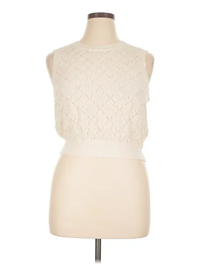 Pre-owned Lulus Sweater Vest In White