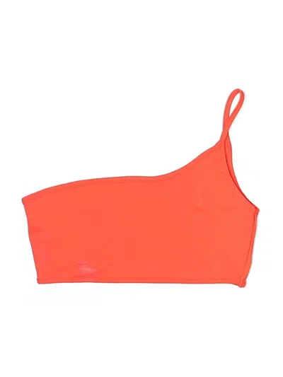 Pre-owned Lulus Swimsuit Top Orange Solid Pattern Swimwear
