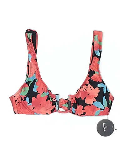 Lulus Swimsuit Top Red Floral Pattern Swimwear