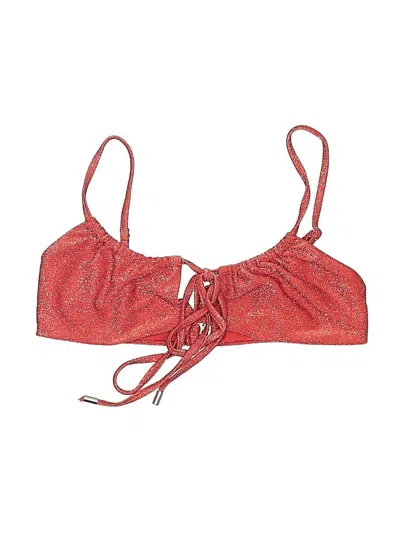 Pre-owned Lulus Swimsuit Top Red Paisley Pattern Swimwear