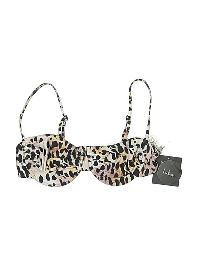 Lulus Swimsuit Top Tan Animal Print Pattern Swimwear In Multi