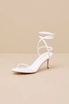 Lulus Sydd White Ankle Wrap Low Heel Sandals In White