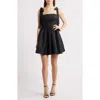 Lulus Sydney Floral Jacquard Cocktail Minidress In Black
