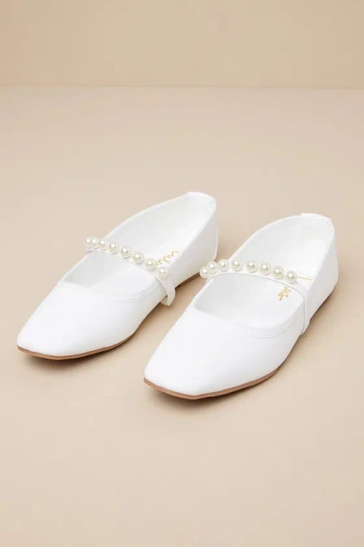 Lulus Sylvette White Pearl Ballet Flats