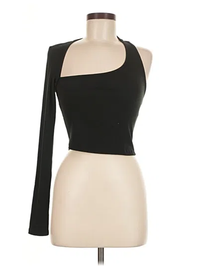 Pre-owned Lulus Tank Top Black One Shoulder Neckline Tops