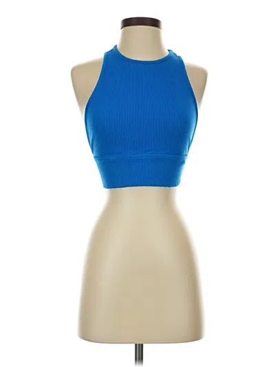 Pre-owned Lulus Tank Top Blue Halter Neckline Tops