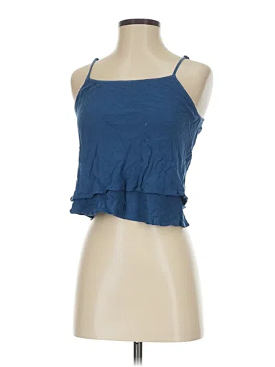 Pre-owned Lulus Tank Top Blue Halter Neckline Tops