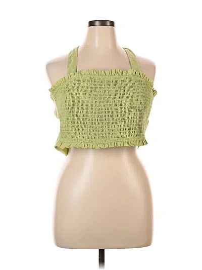 Pre-owned Lulus Tank Top Green Halter Neckline Tops