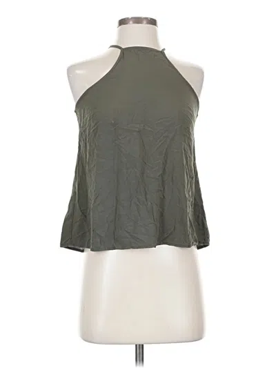 Pre-owned Lulus Tank Top Green Halter Neckline Tops