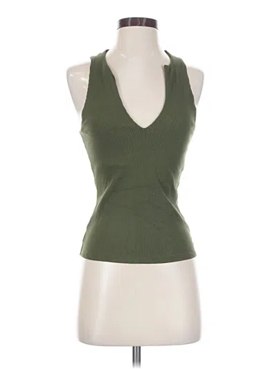 Pre-owned Lulus Tank Top Green Halter Neckline Tops
