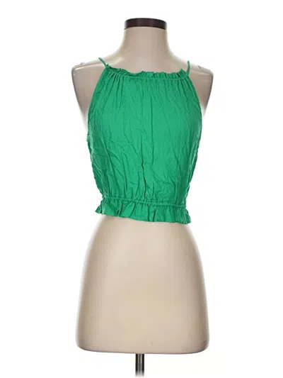 Pre-owned Lulus Tank Top Green Halter Neckline Tops